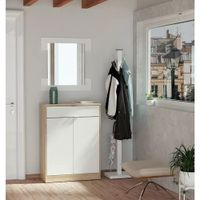 Zapatera Moderna Berlina color Blanco/Roble TU MESITA 2 puertas 1 Cajón