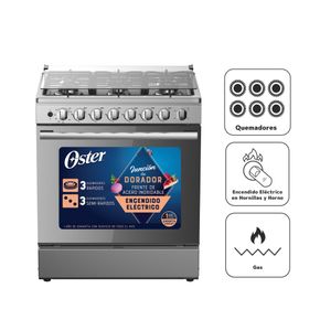 Oster 6 Hornillas Gas Plata OS-PGSGMICA306HSSGM