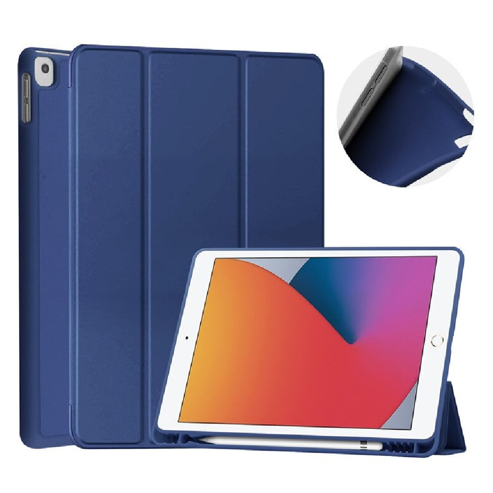 Funda para iPad 2 9.7"" - A1395 Imantada con Portalápiz Azul Antishock