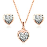 Set Collar y Pendientes Novia San Valentín Genieka Crystal Heart