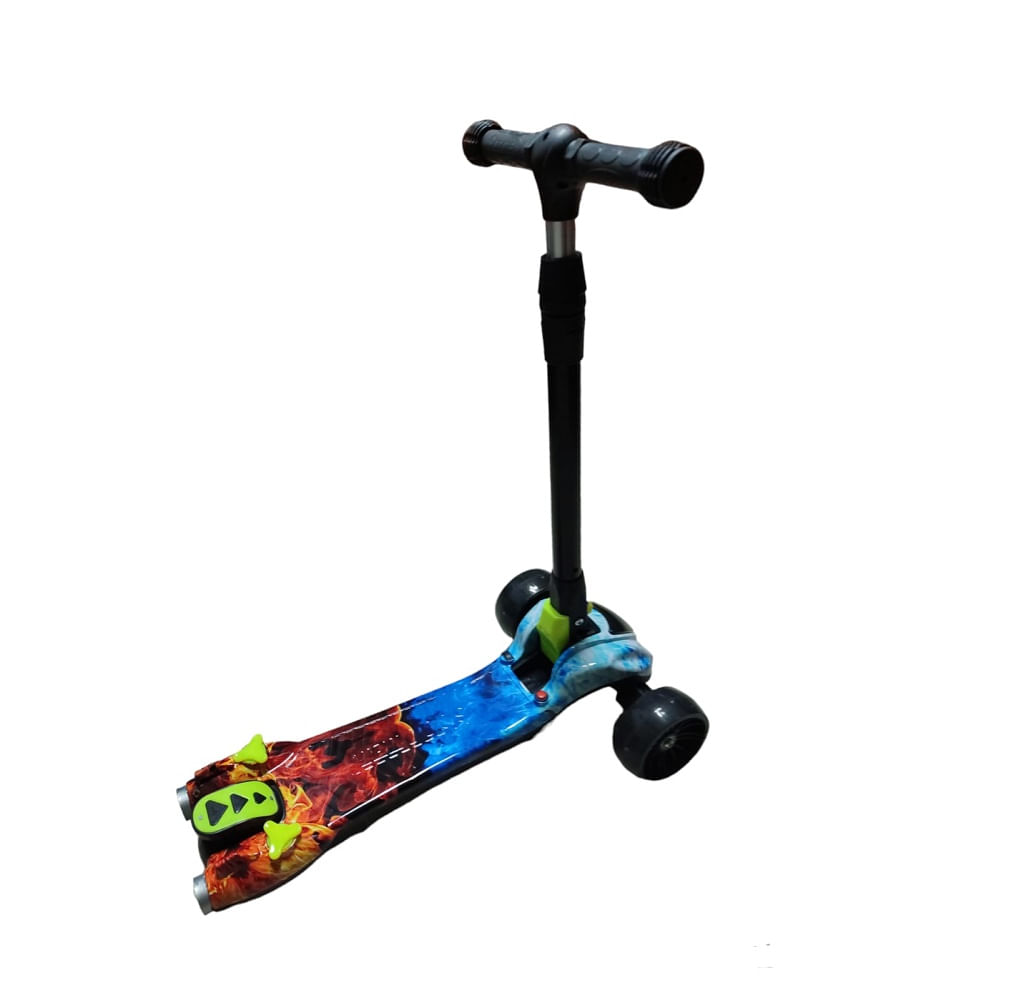 Scooter para Niños -Plegable con luces -Grafiti - azul