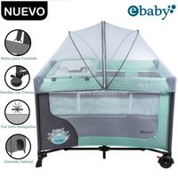 Cuna Corral Ebaby Con Cambiador Happy Dream Verde