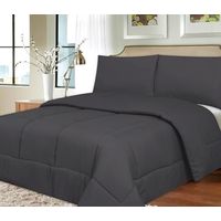 Cubrecama De Verano Queen Interiotex 144 Hilos Cuadros Plomo Oscuro