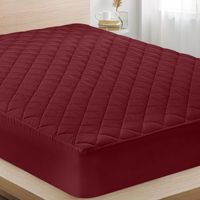 Protector De Colchon Con Liga King Interiotex 144 Hilos Cocos Vino