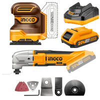 Combo Lijadora Orbital 20v + Herramienta Multifunción 20v Ingco CSHSLI20141-CMLI2001