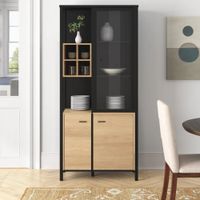 Vitrina Moderna Himmel Negro y Marron R&R MUEBLES