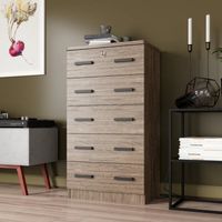 Cómoda con Llave George 5 Cajones Marrón R&R MUEBLES