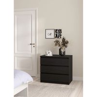Cómoda Moderna 3 Cajones Sandoval Negro Roble R&R MUEBLES