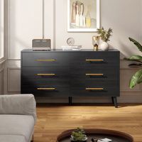 Cómoda Moderna Alvina 6 Cajones Negro R&R MUEBLES