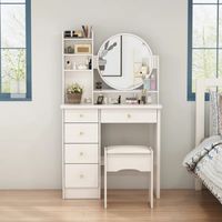 Tocador con Banqueta Moderno Málaga Blanco R&R MUEBLES