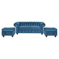 Juego de Sala Mallma Deco 3 + 2 Banquetas Isabel Azul