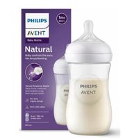 Biberón Avent Natural Scf033/17 Antigoteo Anticólico Color Transparente De 260ml De Flujo Lento