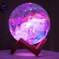 Lampara Touch LED Colores Luna de Galaxia 3D 16Colores