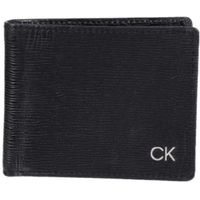 Calvin Klein billetera RFID de cuero para hombre, Negro/Amarillo neón
