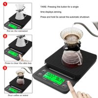 Balanza Digital para Café Profesional Temporizador 3kg/0.1g