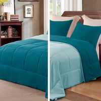 Cubrecama De Verano King Interiotex 144 Hilos  Cuadros Aquamarina Con Verde Clinico