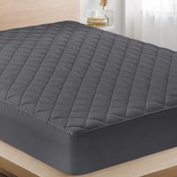Protector De Colchon Con Liga 2 Plazas Interiotex 144 Hilos Cocos Plomo Oscuro