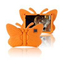 Funda Tab A 10.1"" de Goma Mariposa Naranja Antishock Resistente a Caidas y Golpes