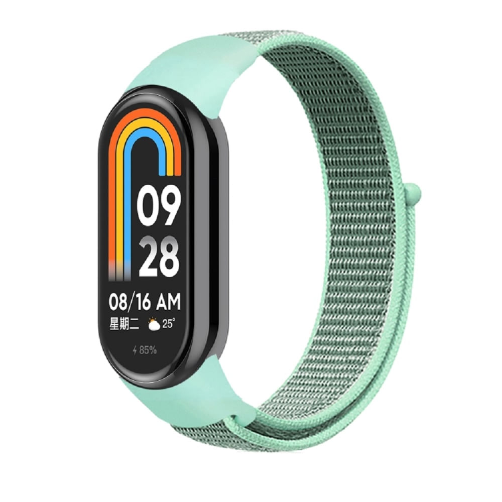 Correa nylon para Xiaomi miBand 8 celeste con gris