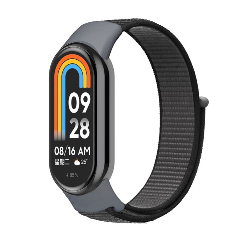 Correa nylon para Xiaomi miBand 8 gris con plomo