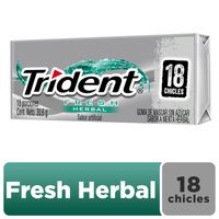 Chicle TRIDENT Sin Azúcar sabor Menta Herbal Envase 18un