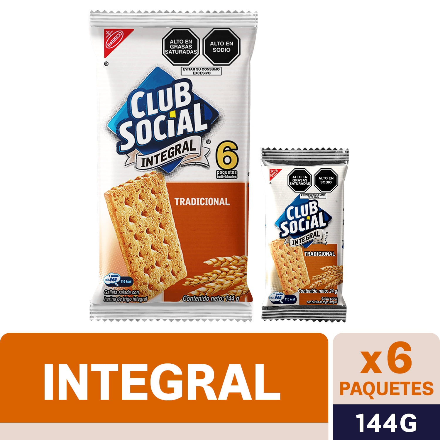 Galletas Saladas CLUB SOCIAL Integrales Paquete 6un