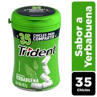 Chicle TRIDENT Botella Sin Azúcar sabor Hierbabuena Envase 35un