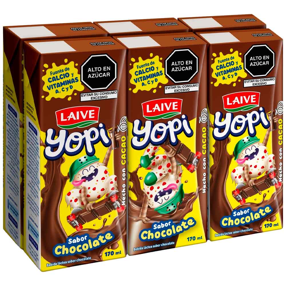 Bebida Láctea YOPI Sabor a Chocolate Paquete 6un