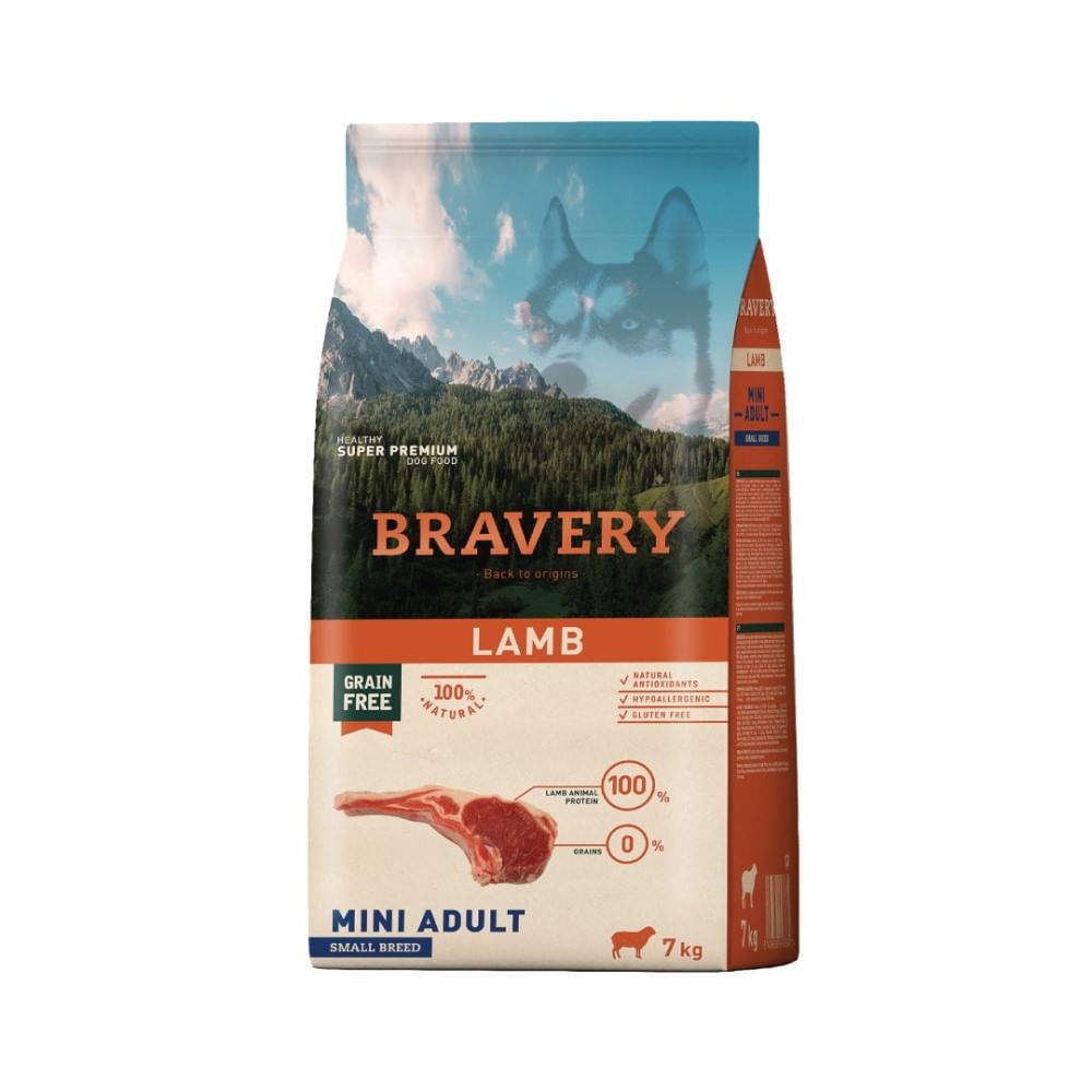 Alimento seco para Perros Bravery Lamb Cordero Perros Adultos Razas Pequeñas 7 kg