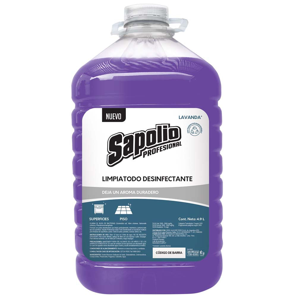Limpiatodo SAPOLIO PROFESIONAL Lavanda Galonera 4.9L