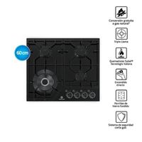 Cocina Encimera Empotrable de 4 Hornillas a Gas Indurama EGASI-604CGNE Negro