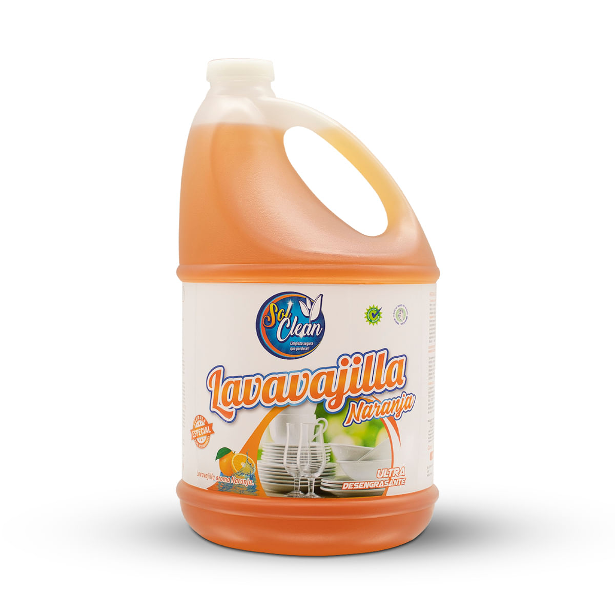 Lavavajilla Liquido Sol Clean 4 Lt Aroma Naranja