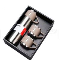 Termo con 2 Tazas Beige