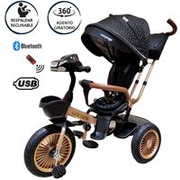 Triciclo Asiento Giratorio Voyage Golden con Tela UV Negro