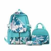 Mochila Grande Camuflaje 2024 con Lonchera y Cartuchera Niñas Escolar Verde