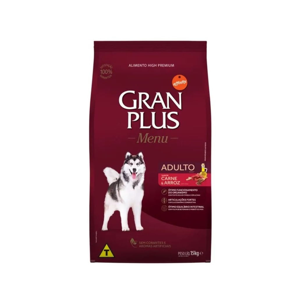 Alimento seco para Perros Gran Plus Adultos Carne y Arroz 15 Kg