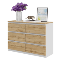 Comoda 6 cajones Darcy Sahara & Blanco Muebles Bonno