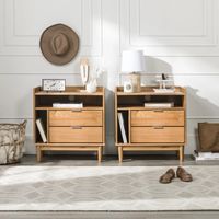 PACK X 2 Veladores Moderno Zamora Marrón Claro R&R MUEBLES