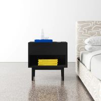Velador Mesa de Noche Merly Negro R&R MUEBLES