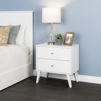 Velador Moderno Abraham Blanco 2 Cajones R&R MUEBLES