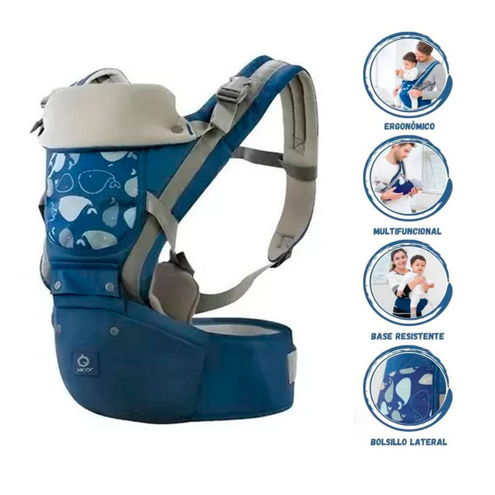 Canguro Para Bebé Ergonómico ALEBAO Ballena 3 en 1 Azul