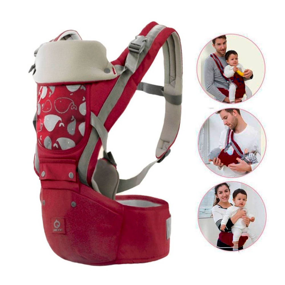 Canguro Para Bebé Ergonómico ALEBAO Ballena 3 en 1 Guinda