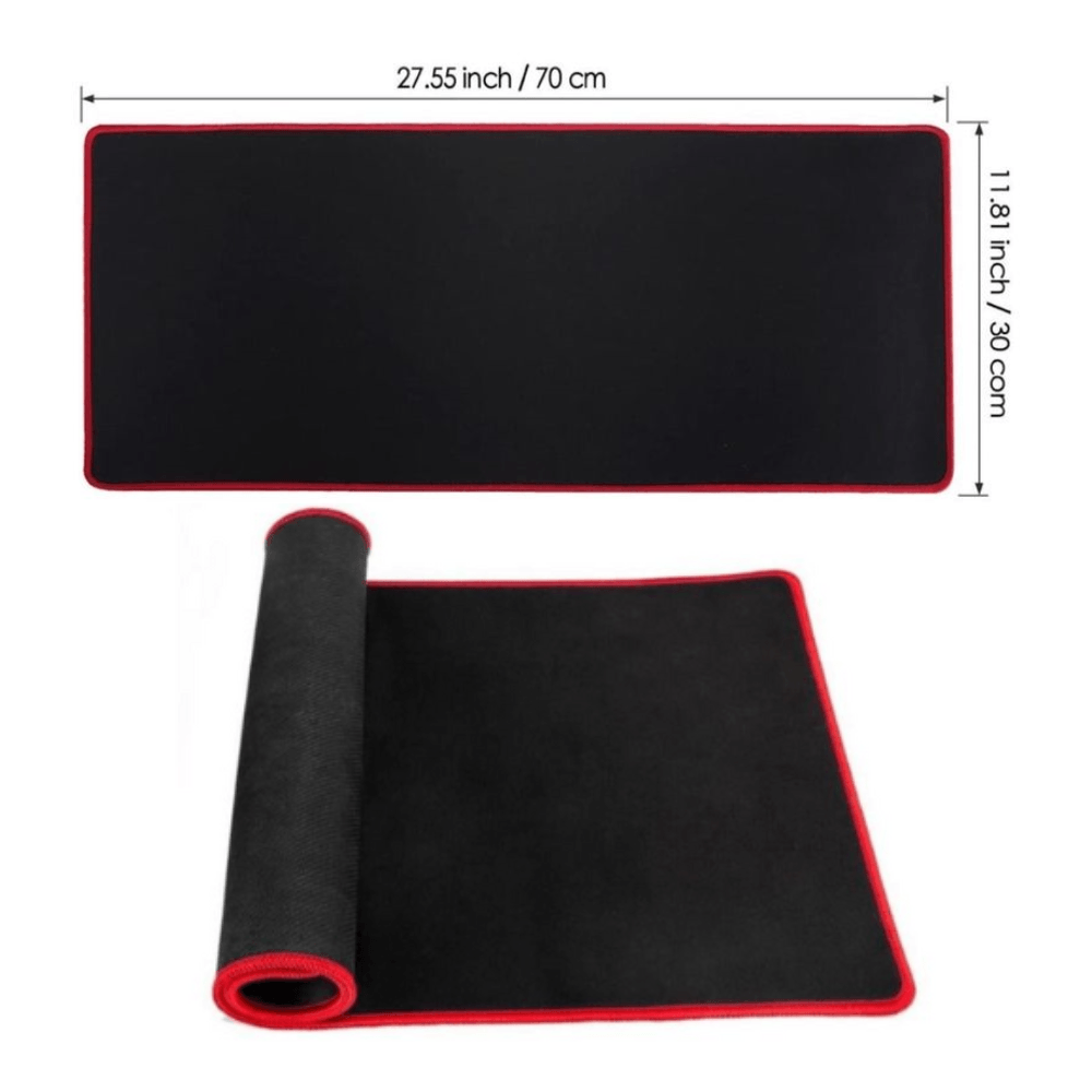 Pad Mouse Gamer Impermeable 70 X 30 Cm Borde Rojo Antideslizante