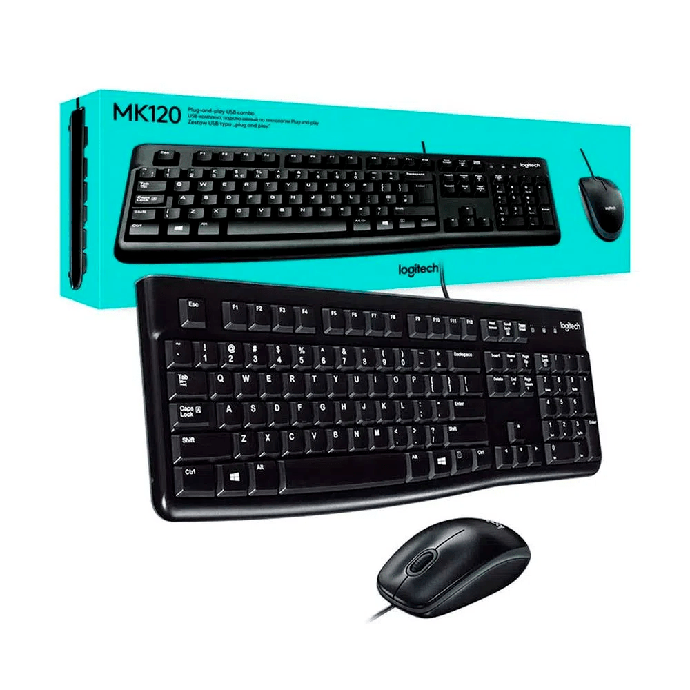 Combo Alámbrico Teclado Y Mouse Logitech Mk120 Usb