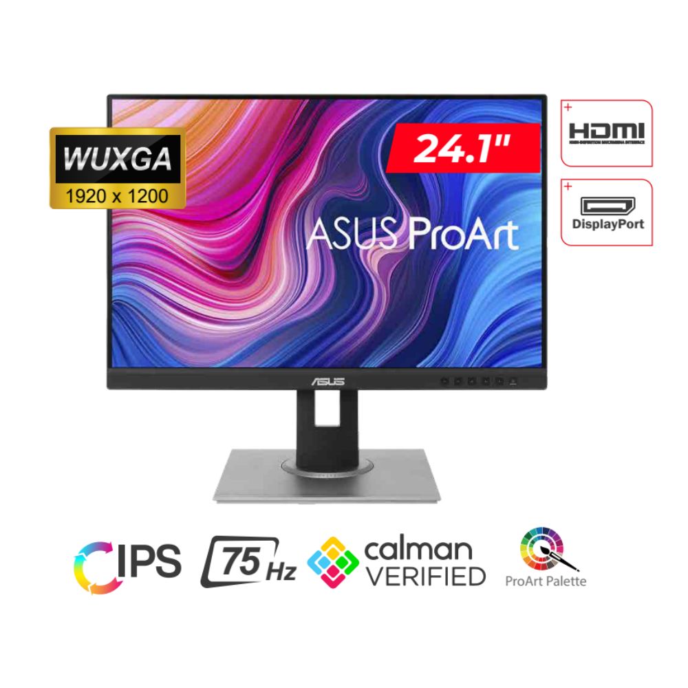 MONITOR ASUS PROART 24.1"" IPS WUXGA (1920x1200) DISPLAY/WUXGA 1080P/ SRGB/ DP/ HDMI/ D-SUB/ USB