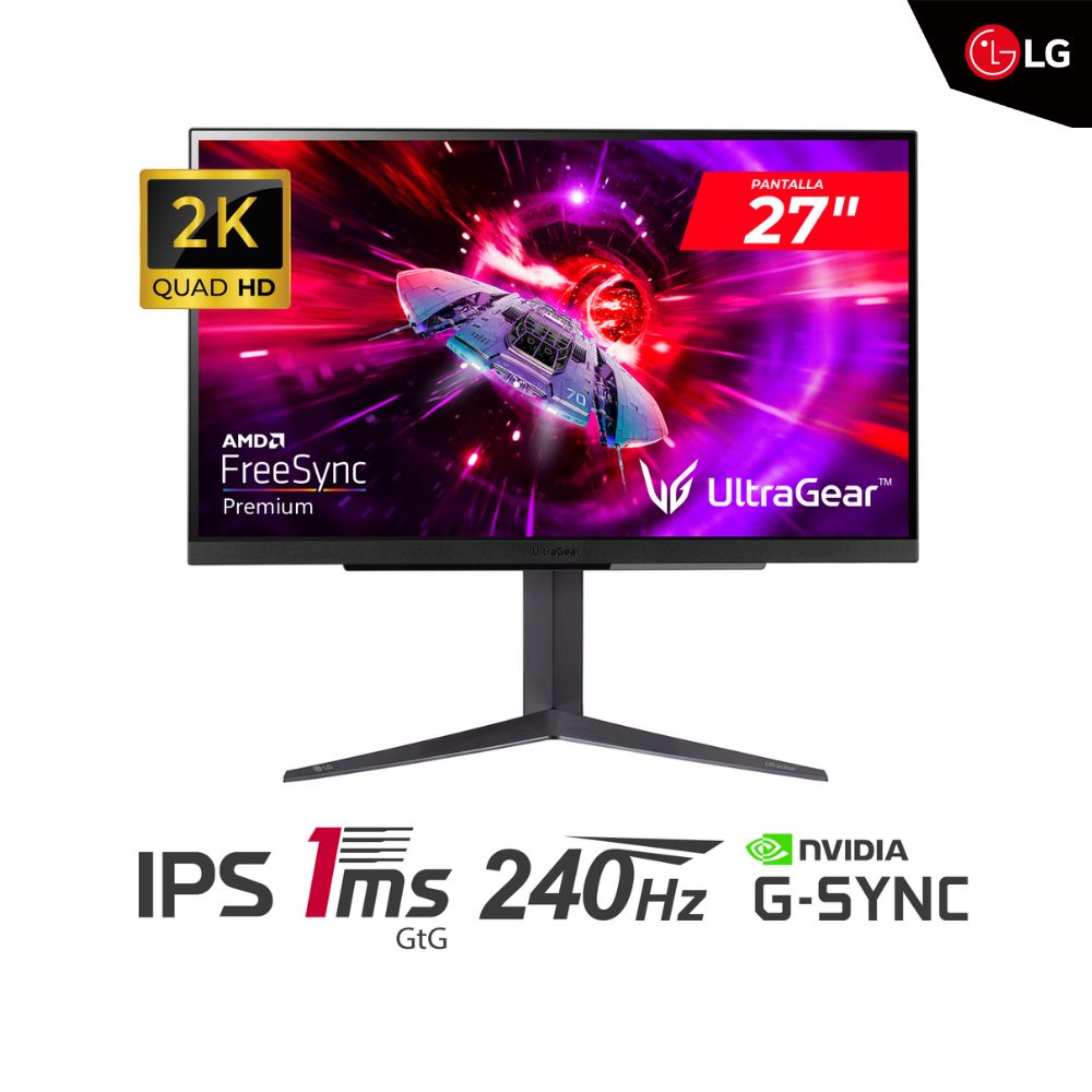 MONITOR GAMER LG 27GR83Q-B 27"" QHD IPS (2560x1440) 240Hz 1MS HDMI / 3 x USB 3.0