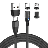 Cable Cargador Magnético 60w Greenport 6 En 1 / 1 Metro - 360 - Negro