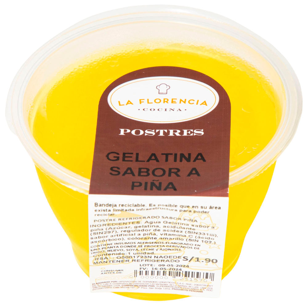 Gelatina Sabor Piña PV x un