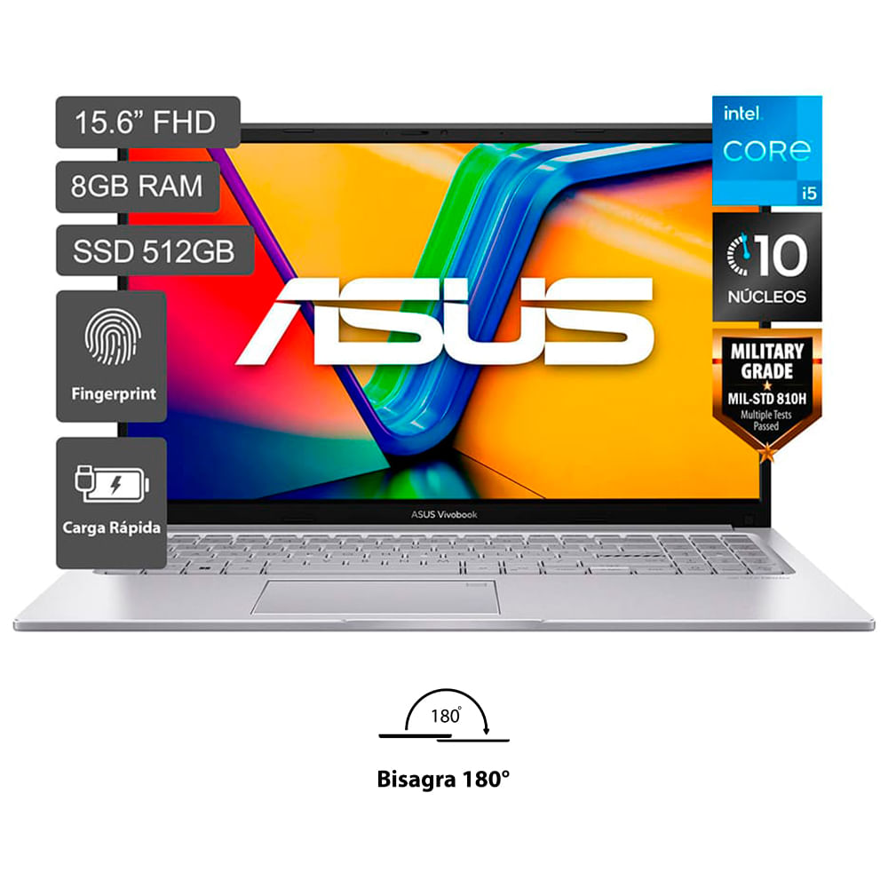 Laptop ASUS Vivobook 15 X1504ZA-NJ278W 15.6"" Intel Core i5 12va generación 8GB 512GB SSD