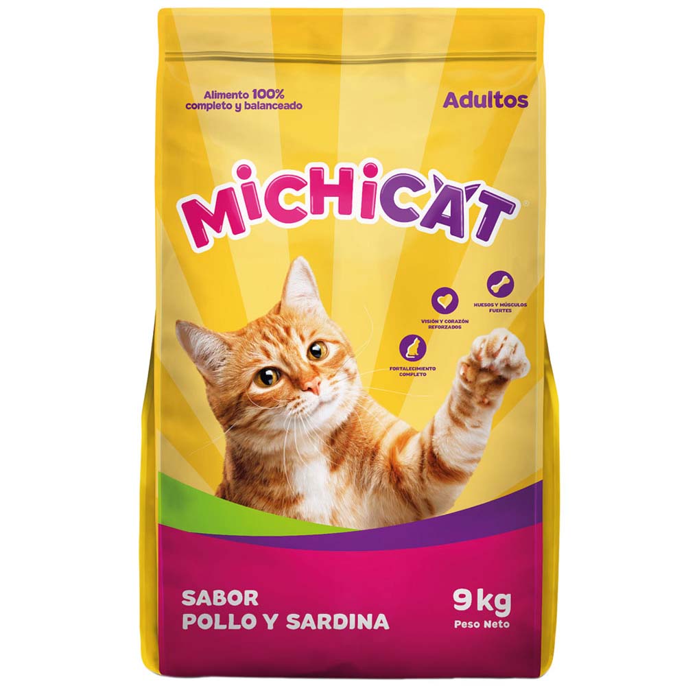 Comida para Gatos MICHICAT Pollo Sardina Adulto Bolsa 9Kg